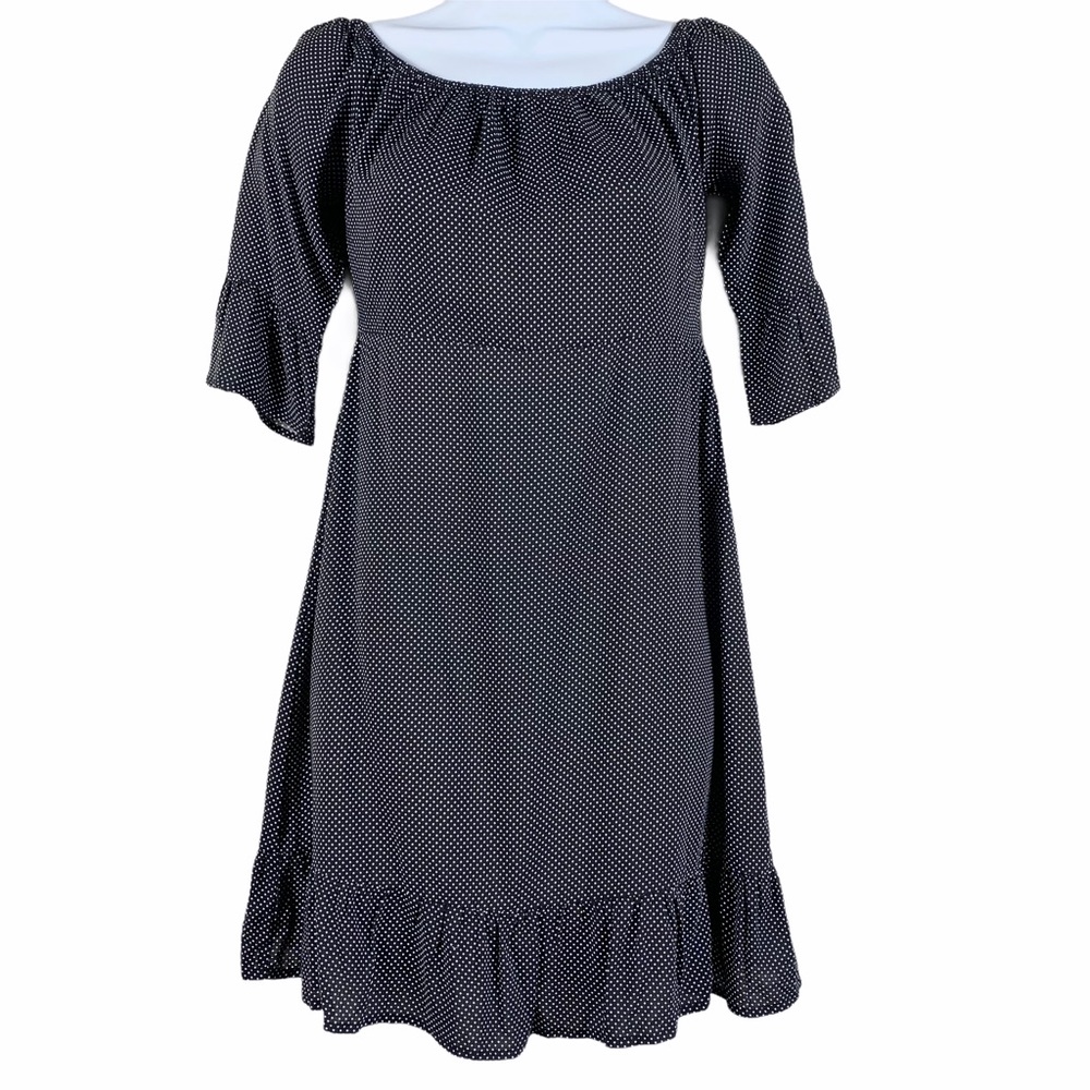 Honey Punch Short Sleeve Polka Dot Basic Dress